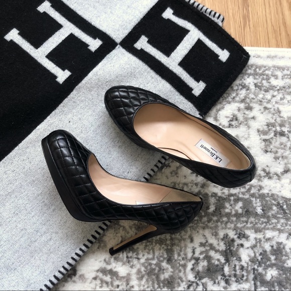 LK Bennett Shoes - L.K. Bennett Sledge Quilted Leather Platform Pumps Heels Courts
